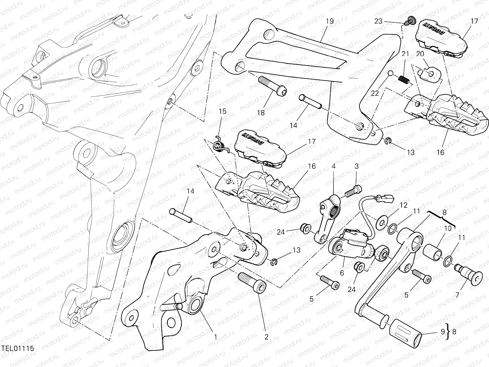FOOTRESTS, LEFT [MOD:MS1260PP]