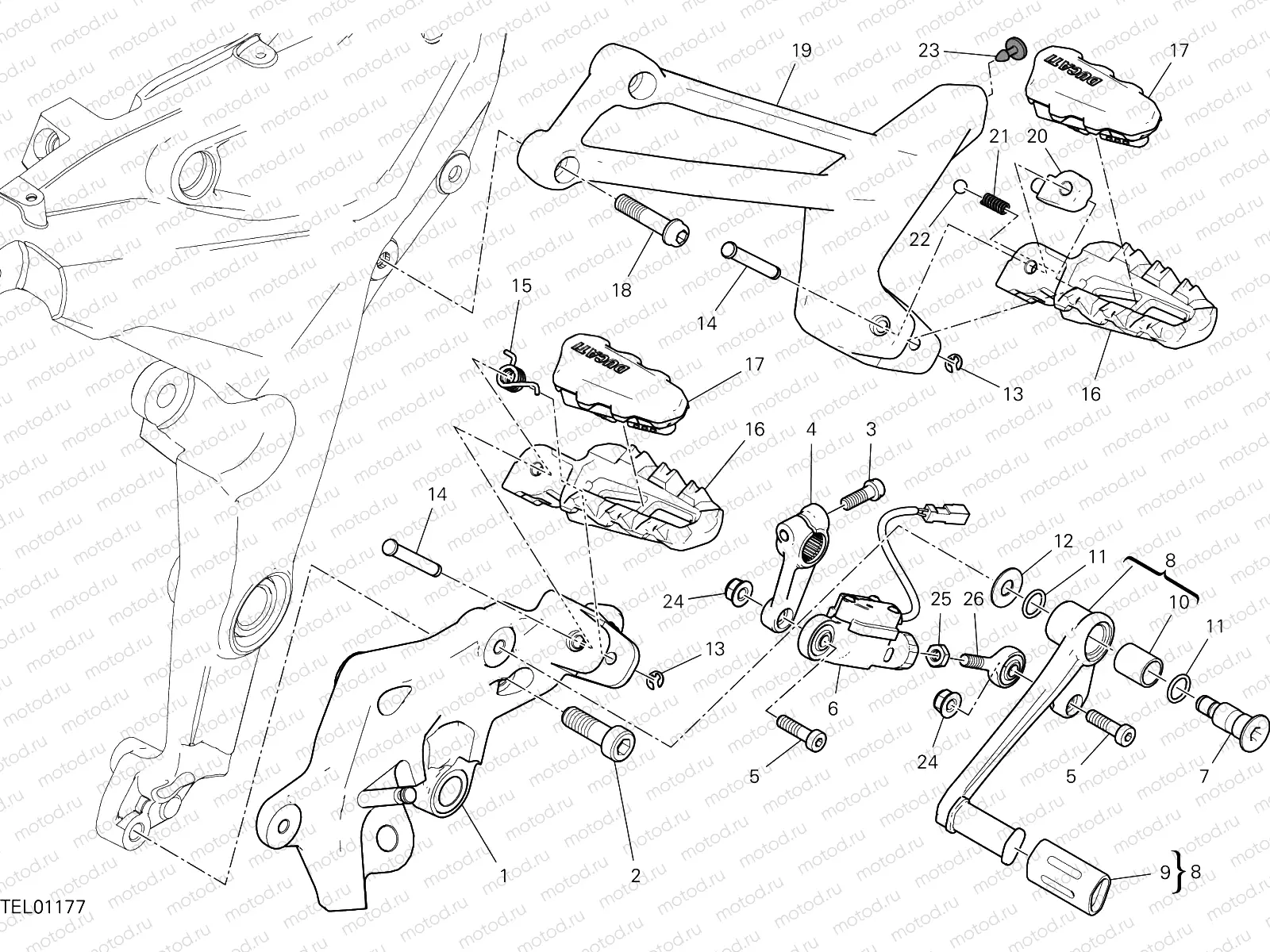 FOOTRESTS, LEFT [MOD:MS1260S]