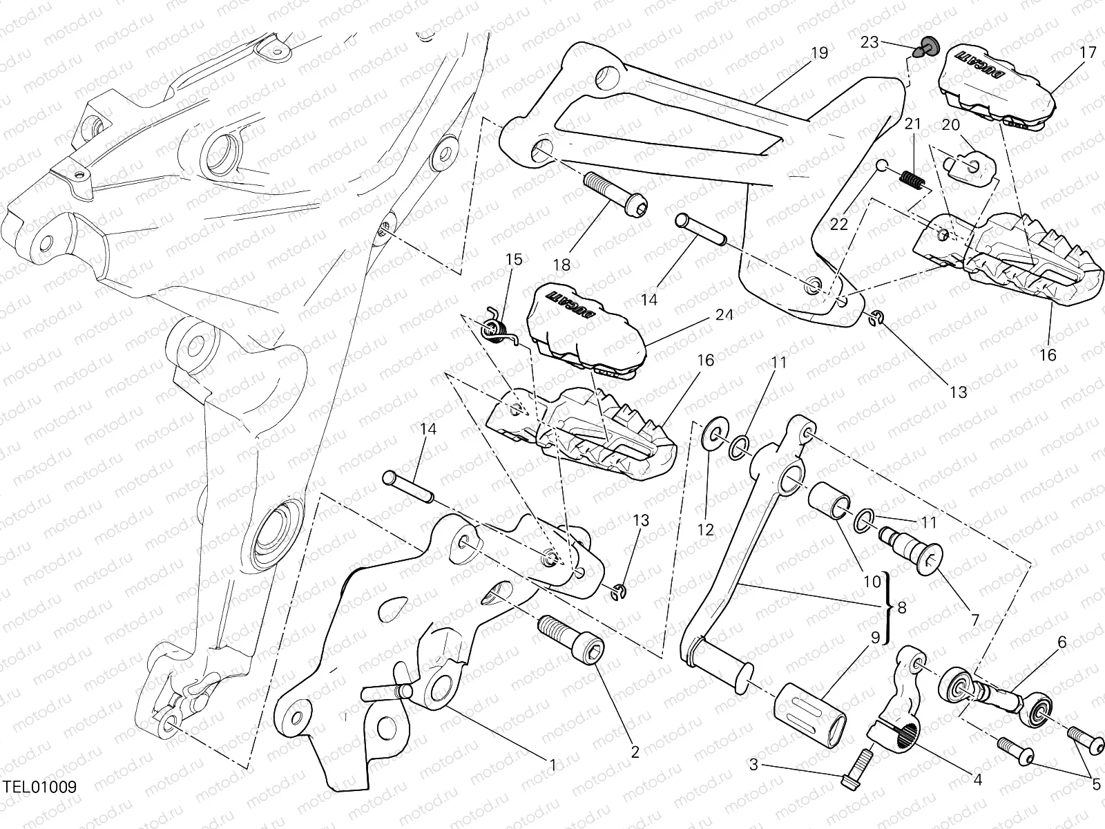 FOOTRESTS, LEFT [MOD:MS950T]