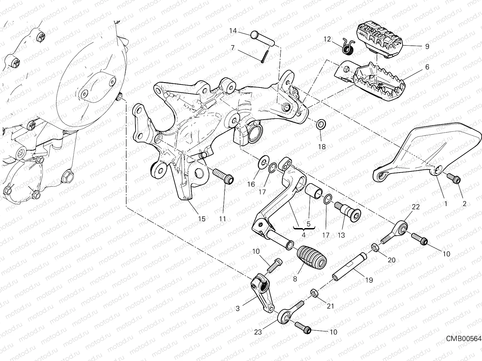 FOOTRESTS, LEFT [MOD:MSV4]