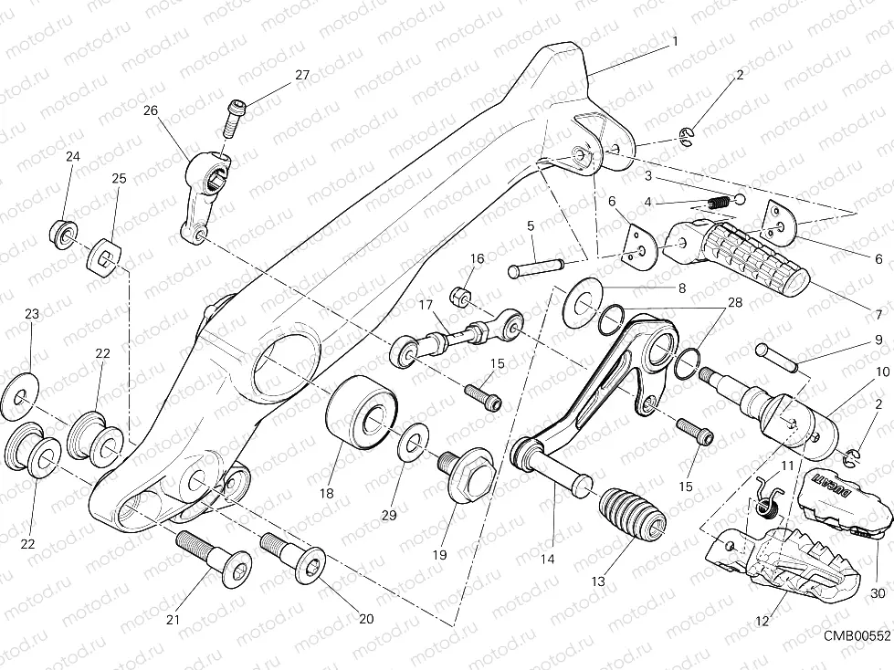 FOOTRESTS, LEFT [MOD:SCR11DRK]
