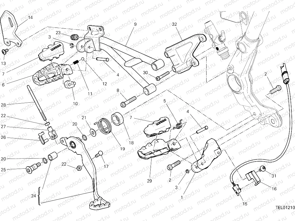 FOOTRESTS, LEFT [MOD:SCR800C]