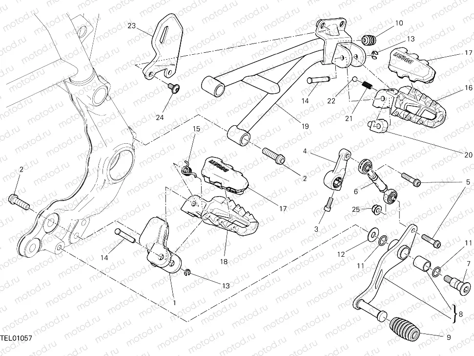 FOOTRESTS, LEFT [MOD:SCR800DS]