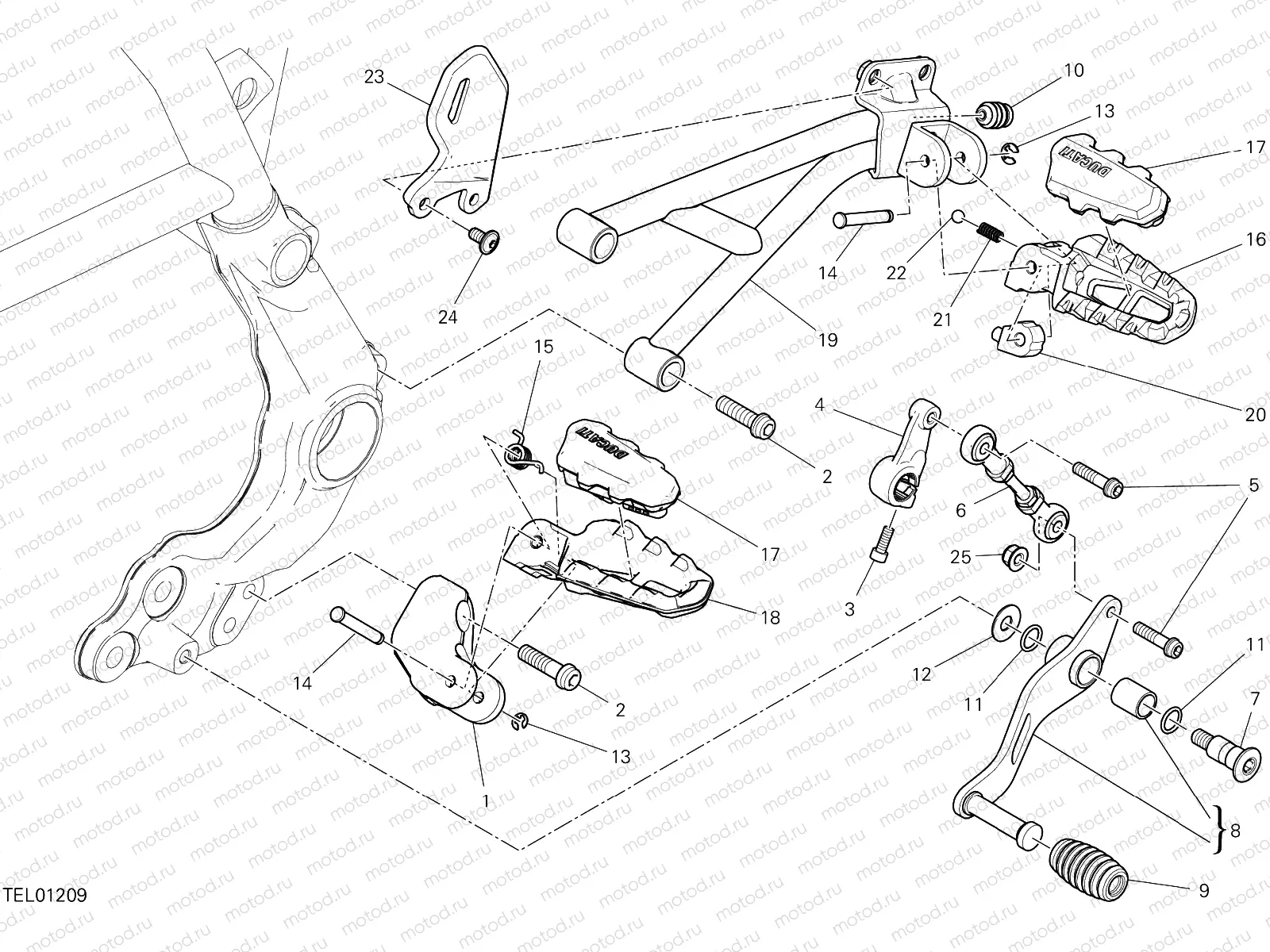 FOOTRESTS, LEFT [MOD:SCR800FH]