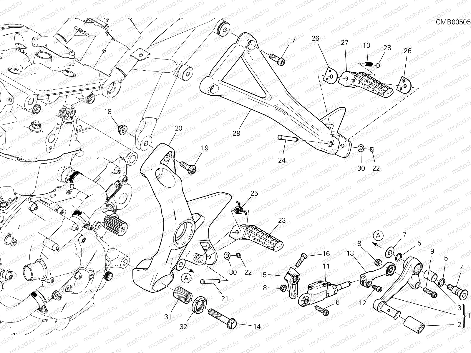 FOOTRESTS, LEFT [MOD:SS 950 S]