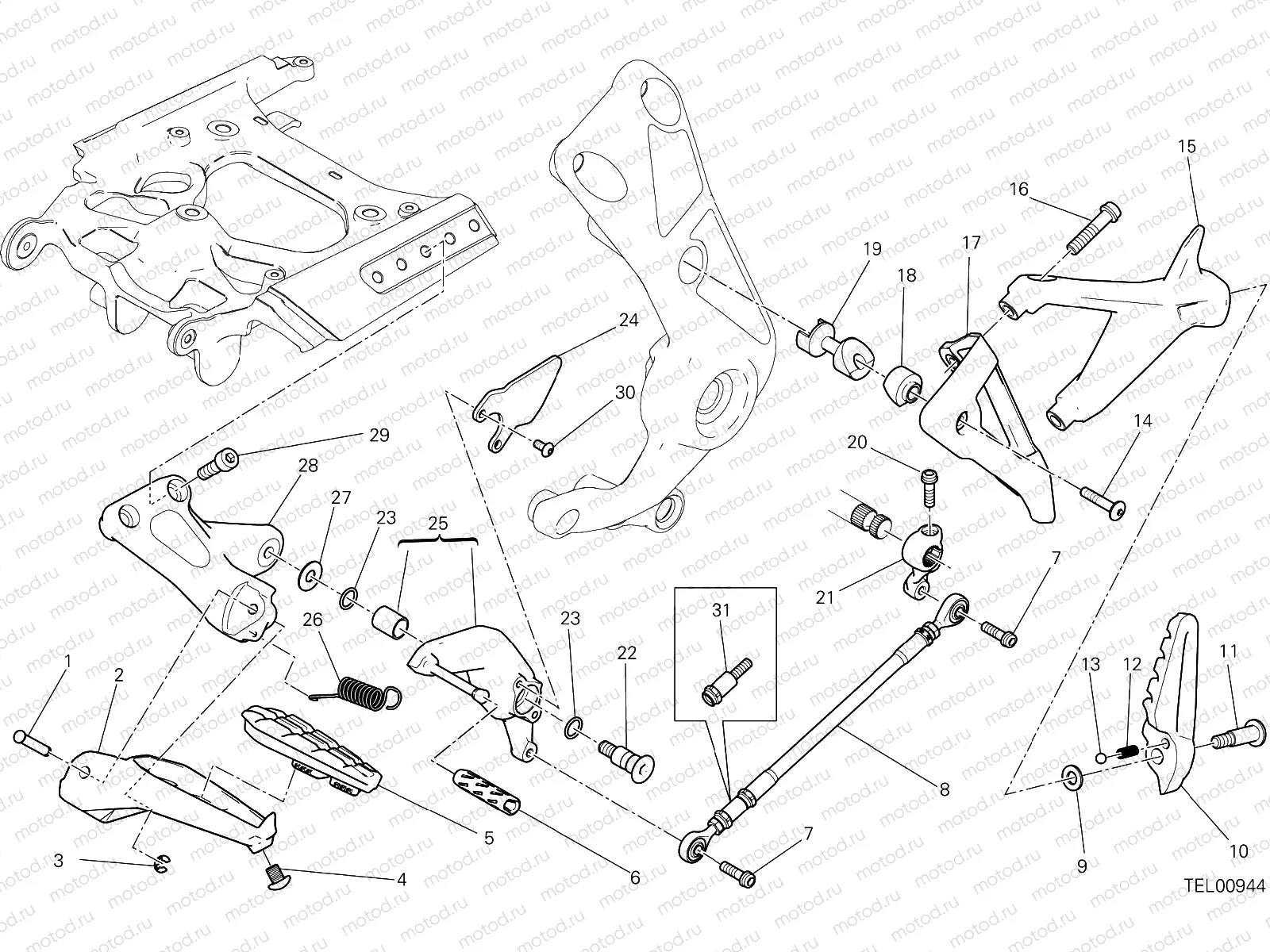 FOOTRESTS, LEFT [MOD:XDIAVEL]