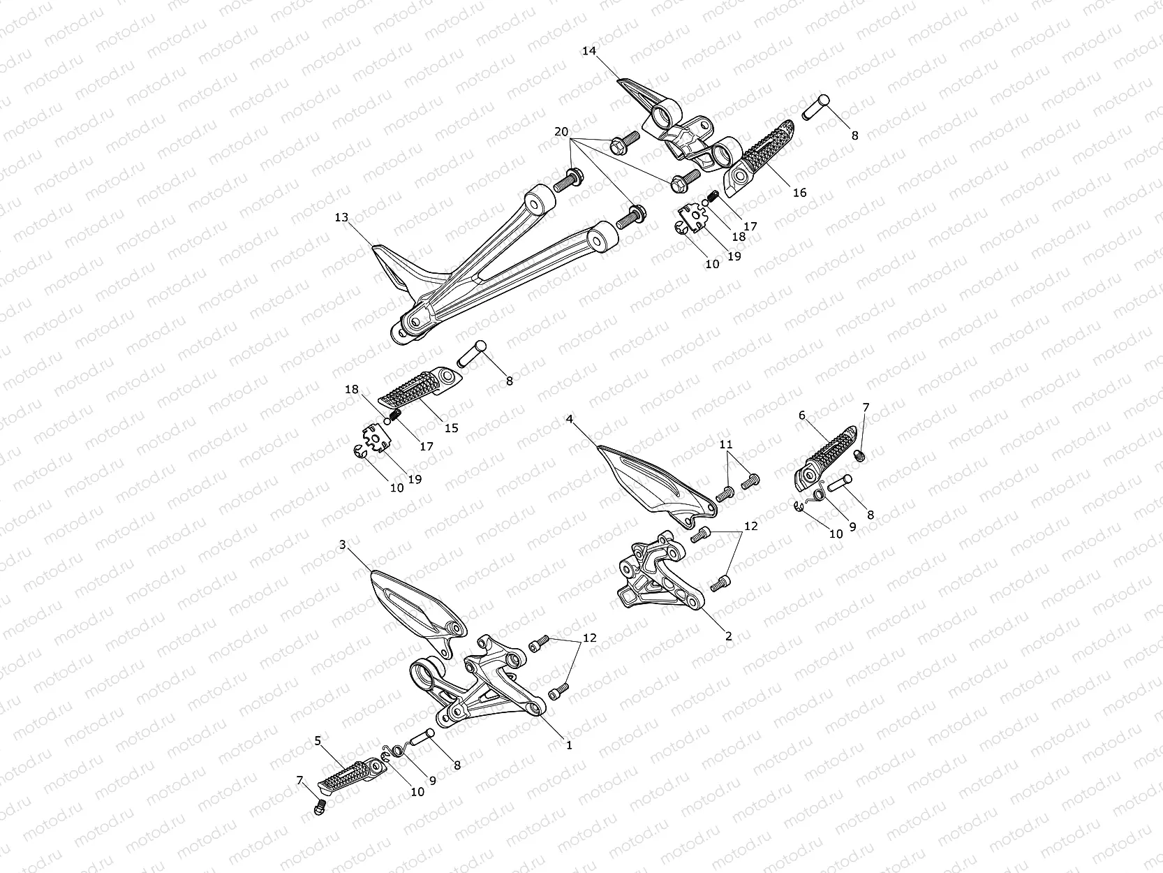 Footrests & Mountings - Rx
