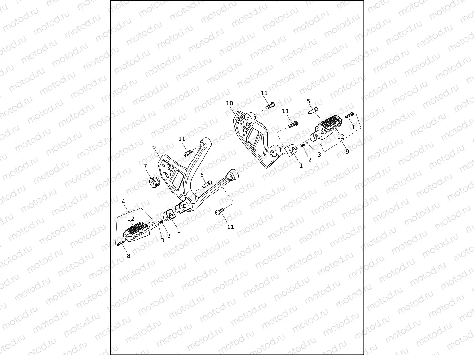 FOOTRESTS, PASSENGER