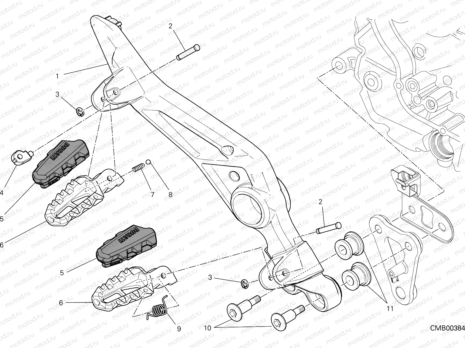 FOOTRESTS, RIGHT [MOD:HY939STR]