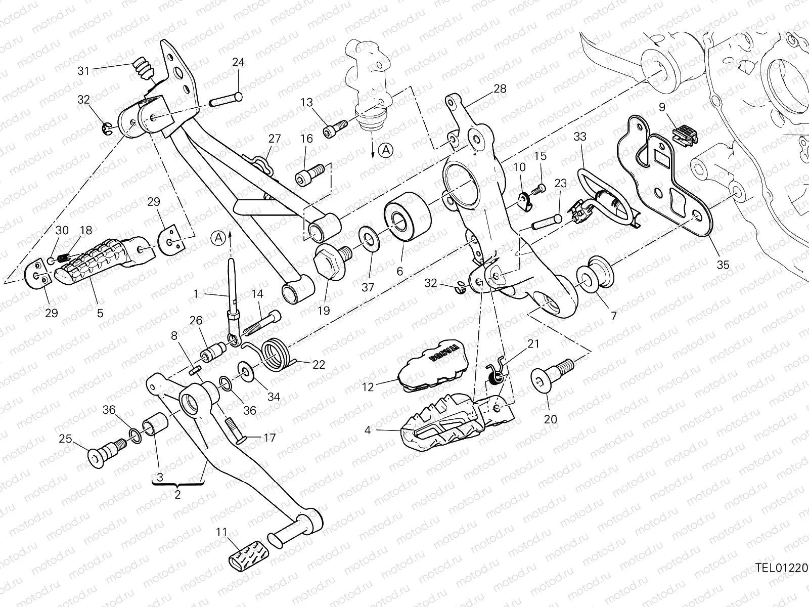 FOOTRESTS, RIGHT [MOD:HYM 950]