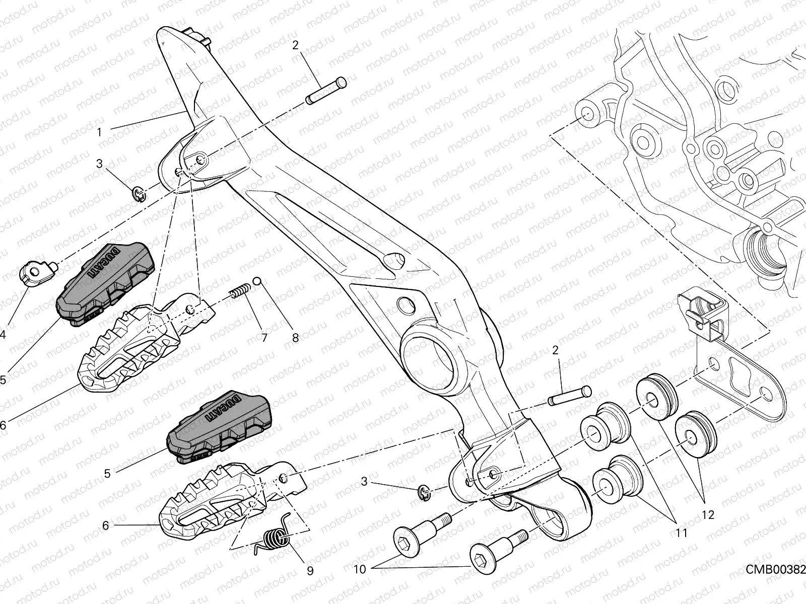 FOOTRESTS, RIGHT [MOD:HYM939SP]