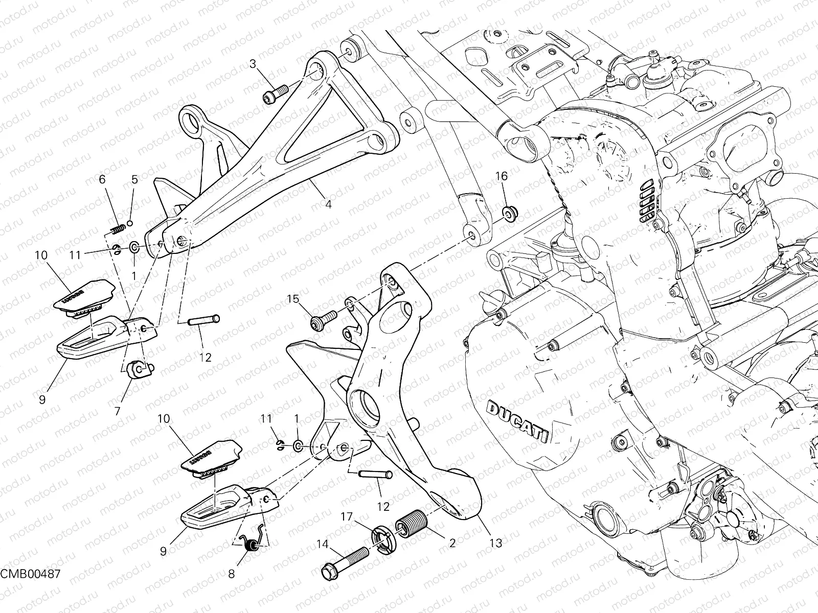 FOOTRESTS, RIGHT [MOD:M 1200]