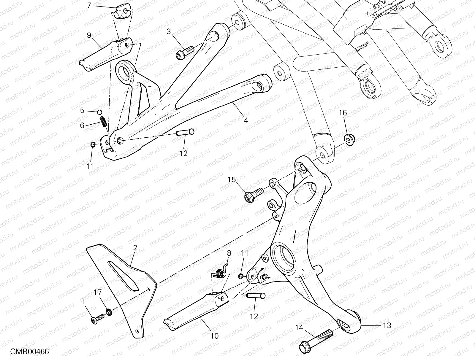 FOOTRESTS, RIGHT [MOD:M 1200R]