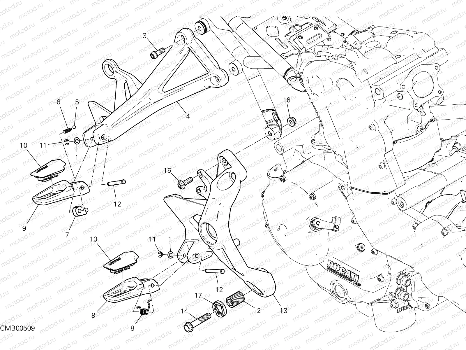 FOOTRESTS, RIGHT [MOD:M 821]