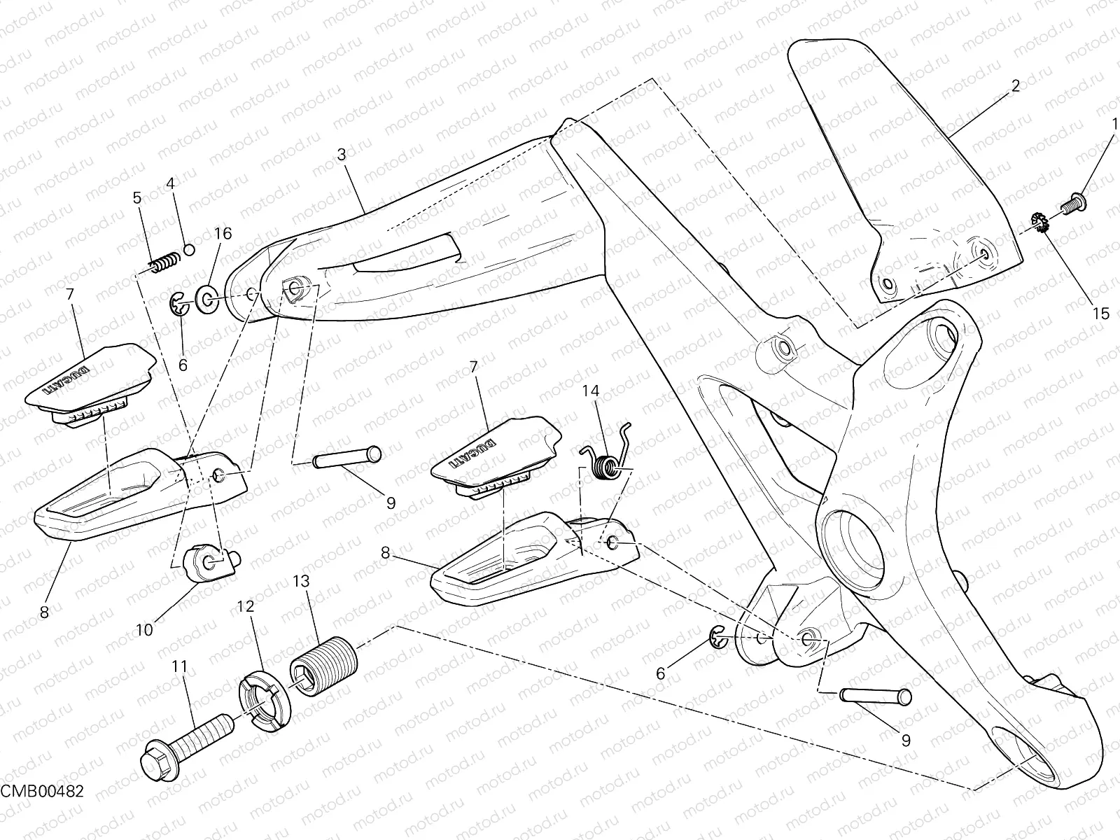FOOTRESTS, RIGHT [MOD:M821 STR]