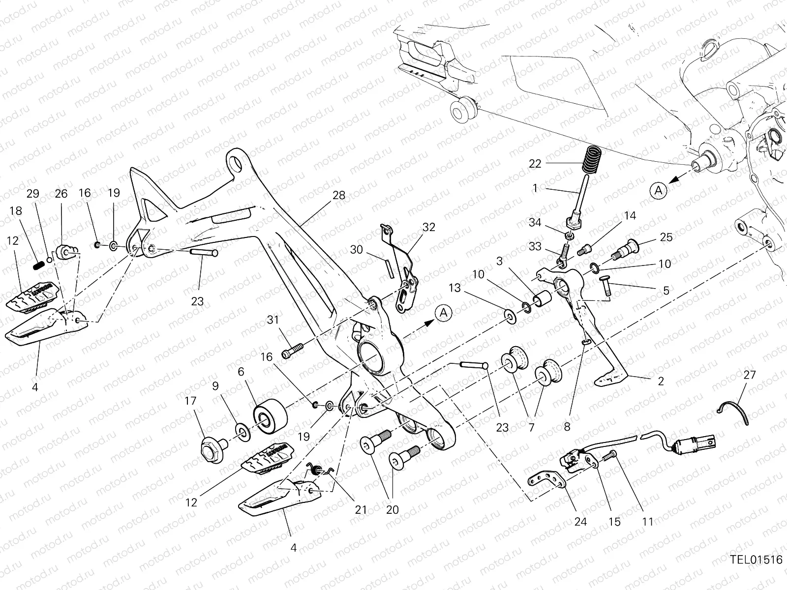 FOOTRESTS, RIGHT [MOD:M937]