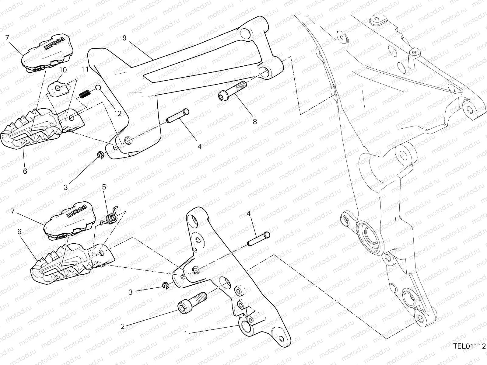 FOOTRESTS, RIGHT [MOD:MS1260GT]