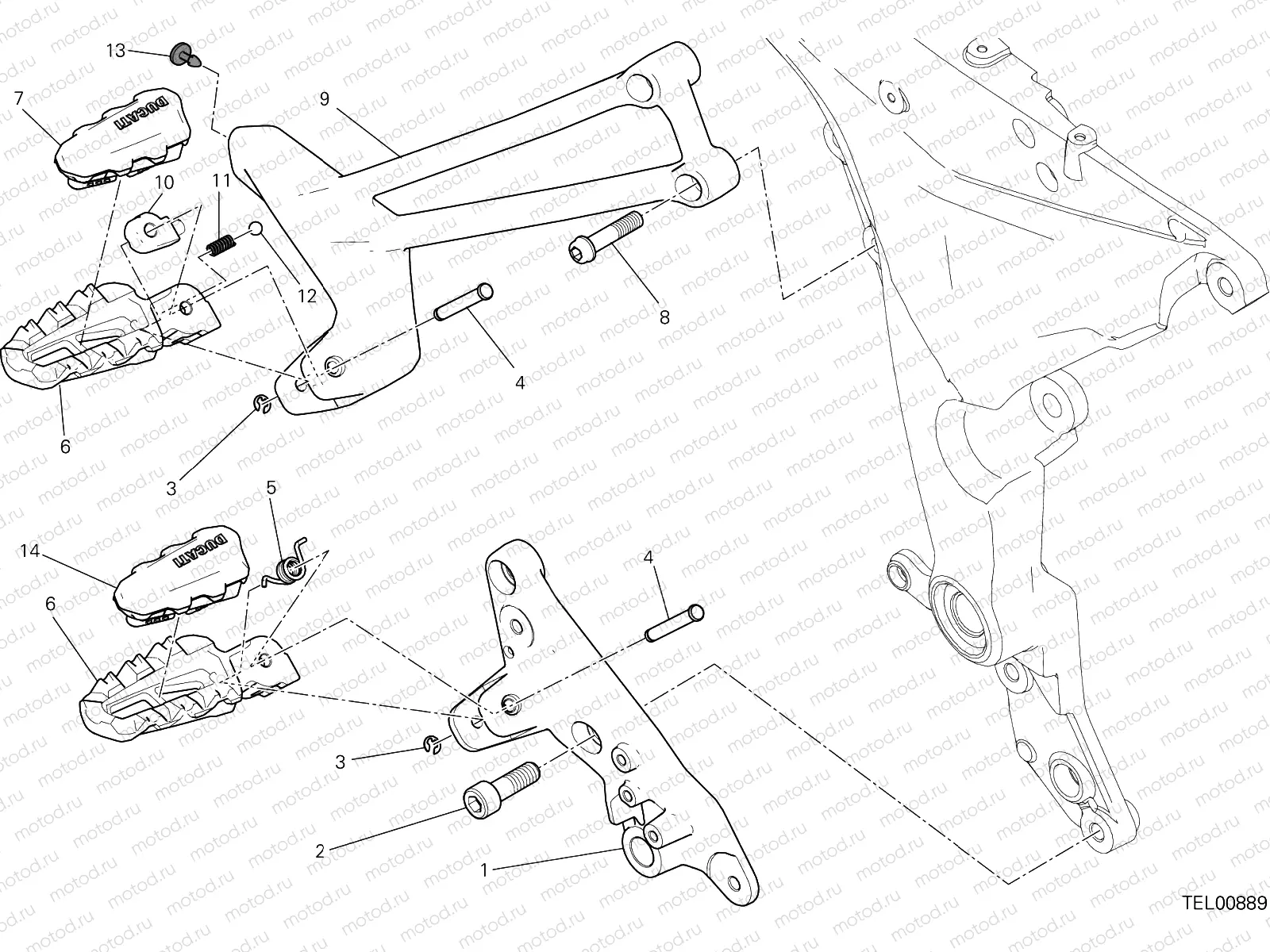 FOOTRESTS, RIGHT [MOD:MS950T]