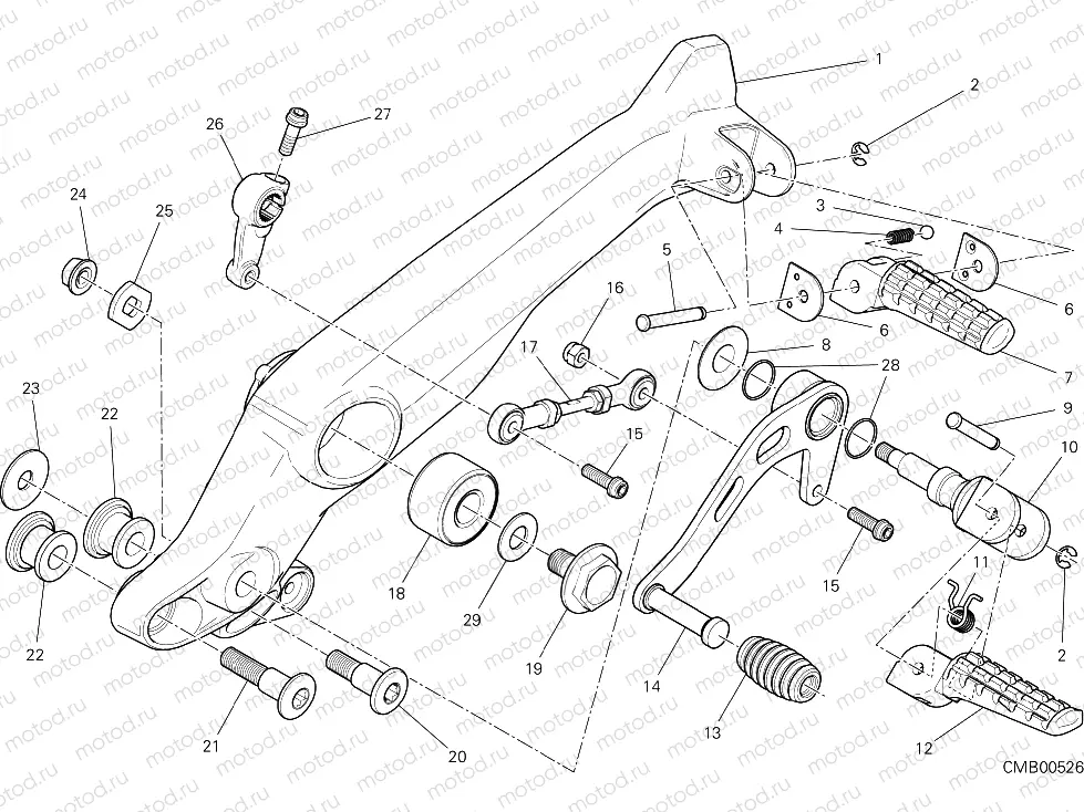 FOOTRESTS, RIGHT [MOD:SCR800DS]