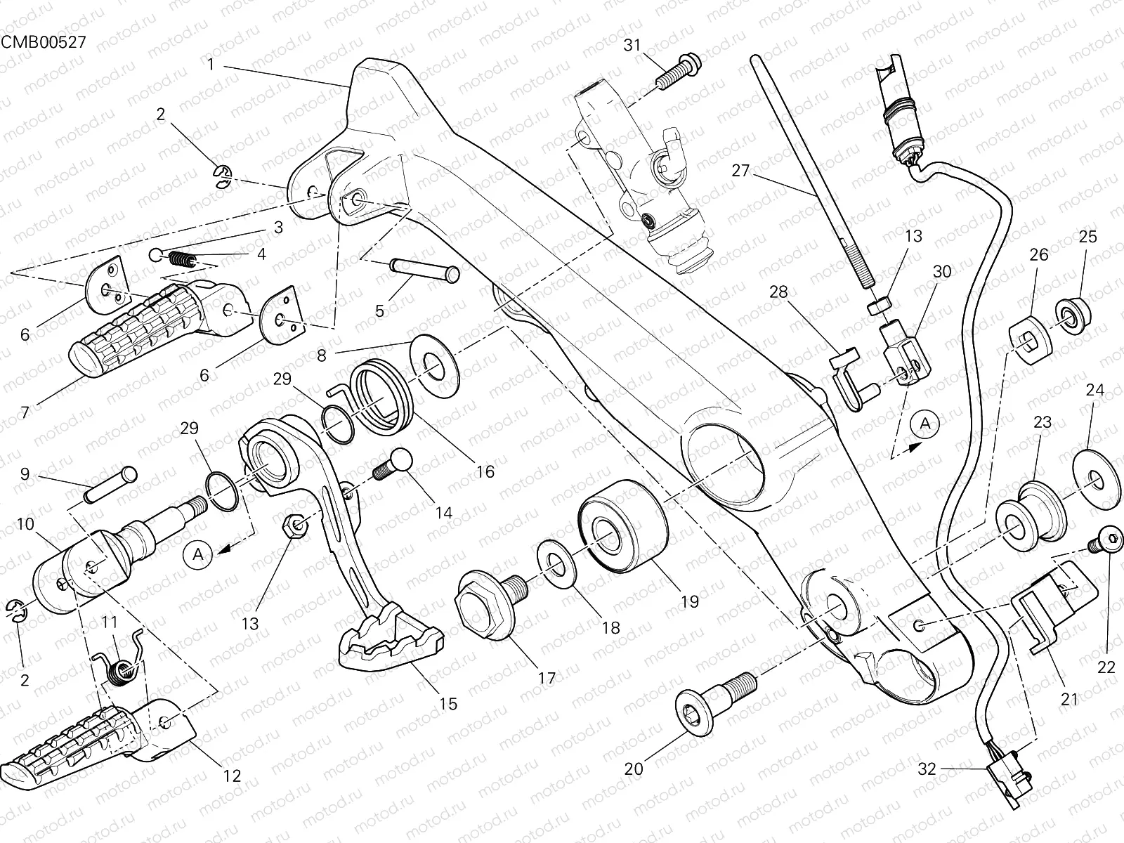 FOOTRESTS, RIGHT [MOD:SCR800NS]