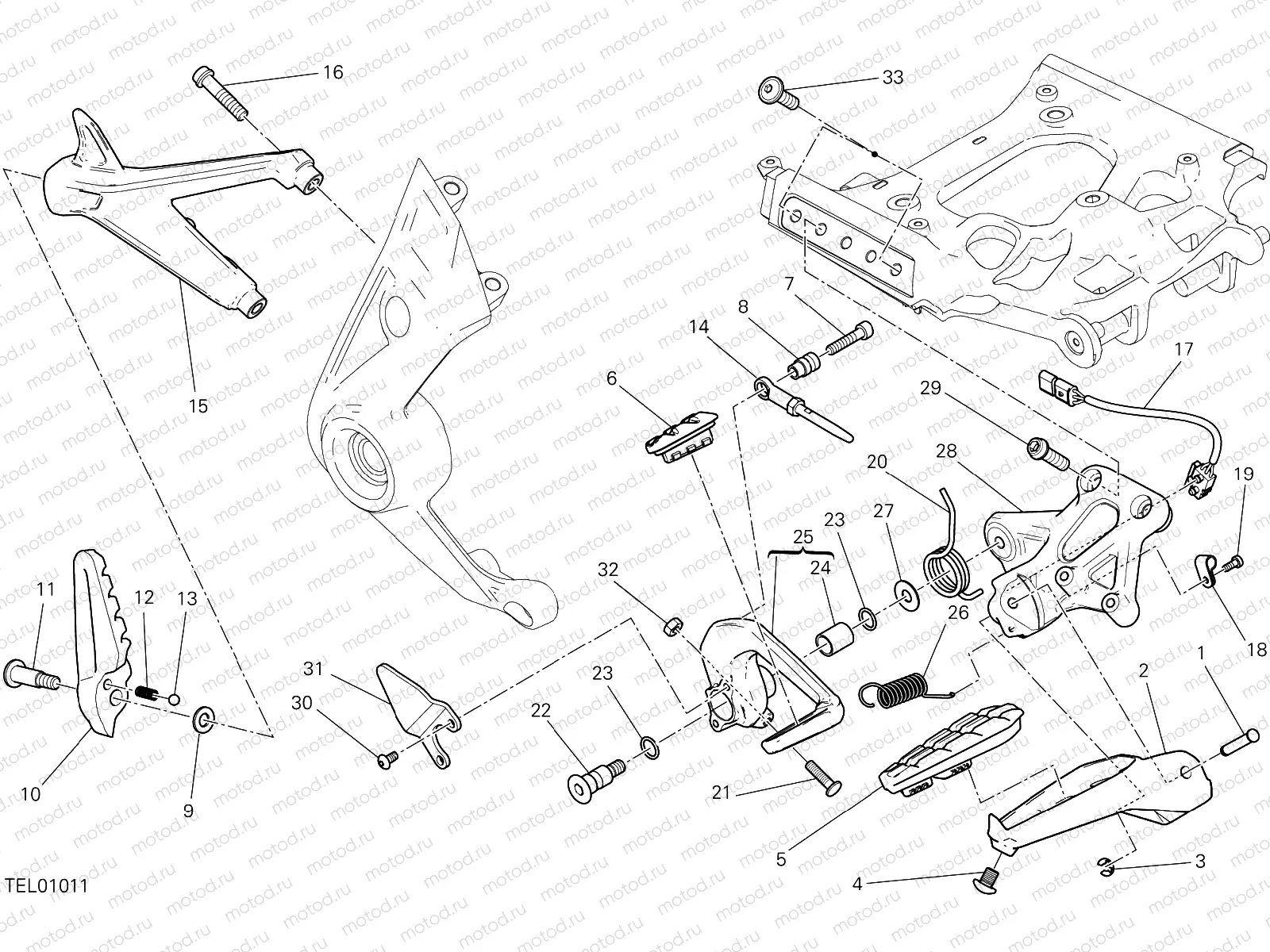 FOOTRESTS, RIGHT [MOD:XDIAVEL]
