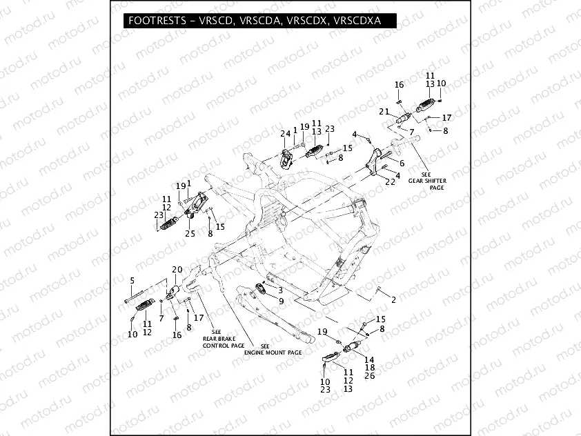FOOTRESTS - VRSCD, VRSCDA, VRSCDX, VRSCDXA