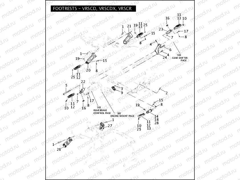 FOOTRESTS - VRSCD, VRSCDX, VRSCR