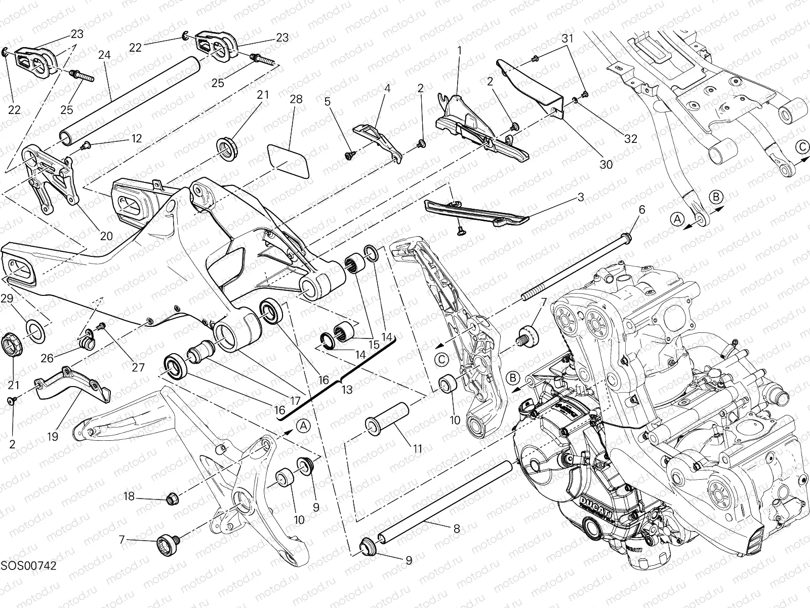 FORCELLONE POSTERIORE [MOD:M821 STR;XST:AUS]