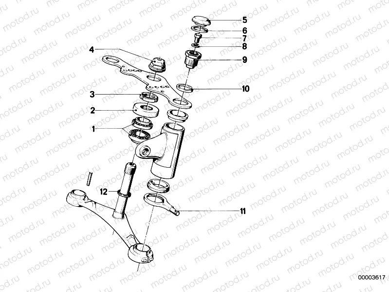 Fork brace, mounting parts