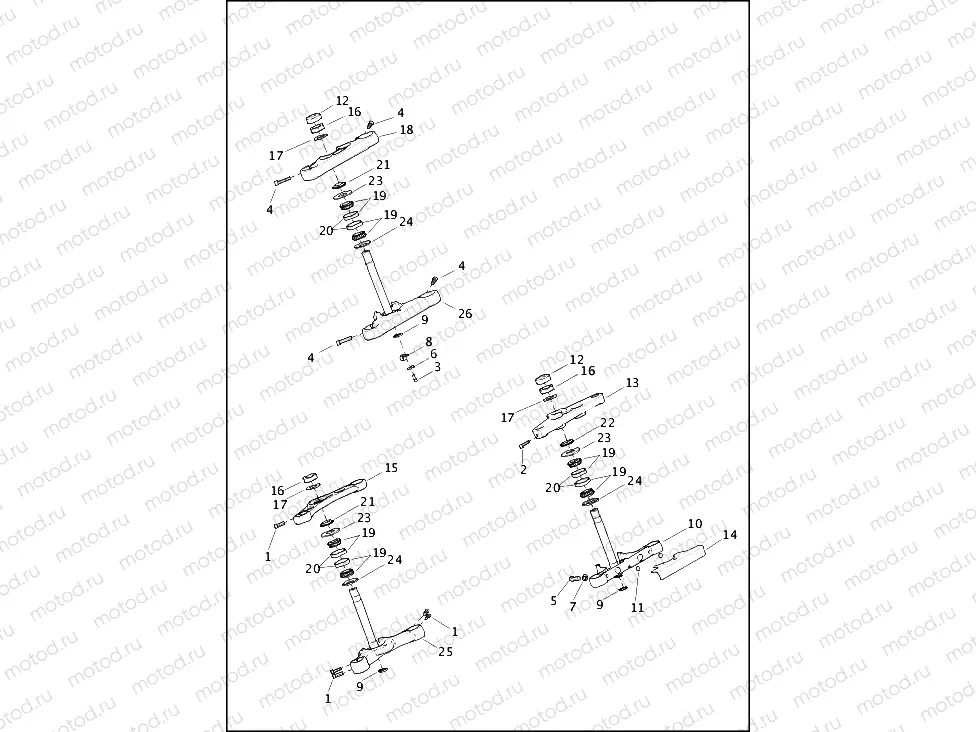 FORK BRACKETS, FRONT - FXS, FXSB & FXST