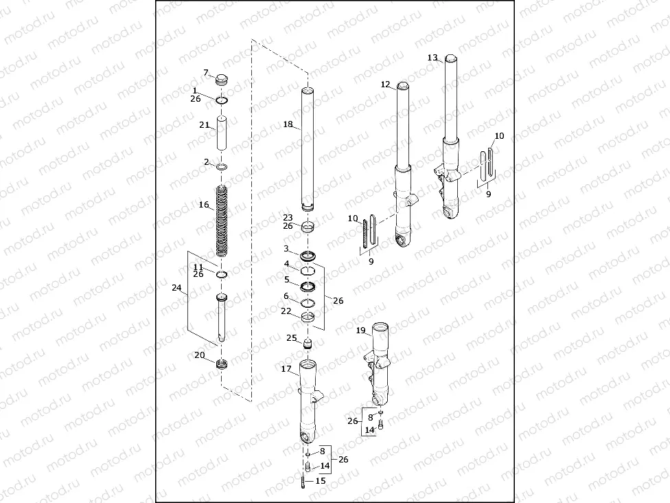 FORK, FRONT - FLDE, FLFB, FLFBS, FLHC, FLHCS, FLSL (2 OF 2)