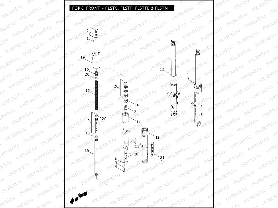 FORK, FRONT - FLSTC, FLSTF, FLSTFB & FLSTN