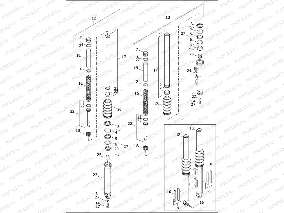 FORK, FRONT - FXBB, FXST