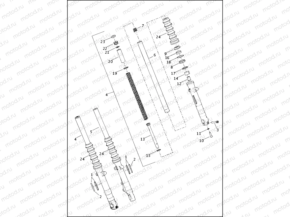 FORK, FRONT - XG500, XG750