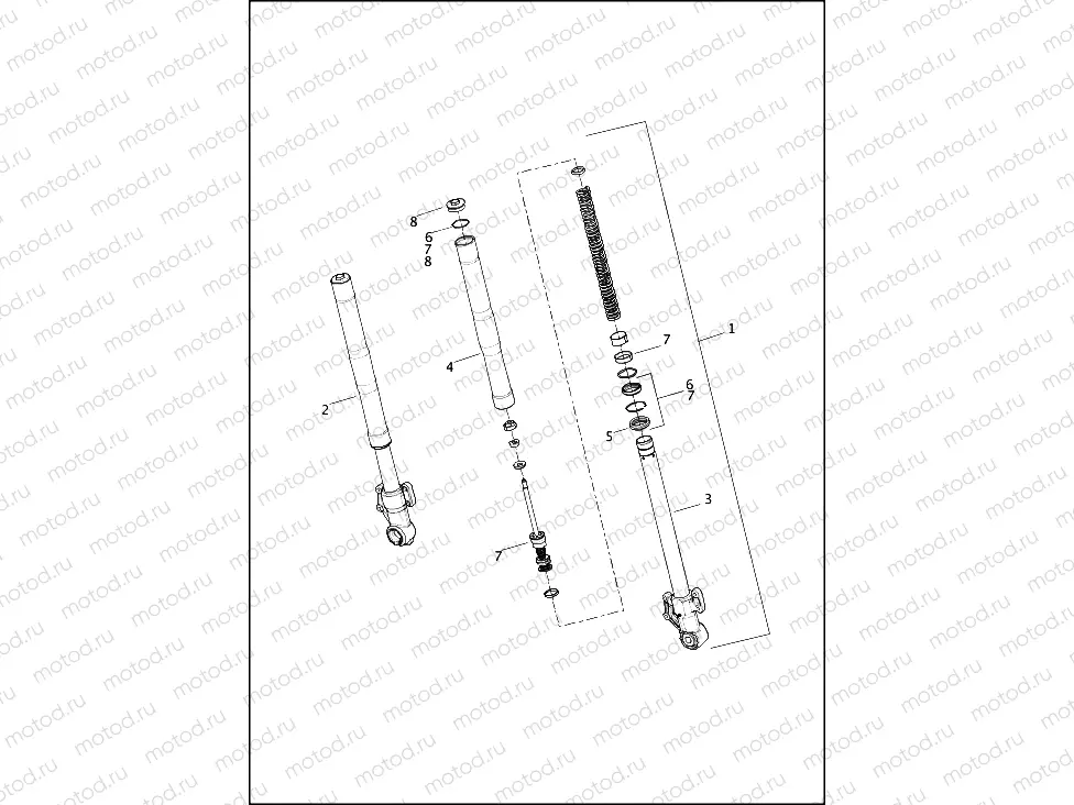 FORK, FRONT - XG750A