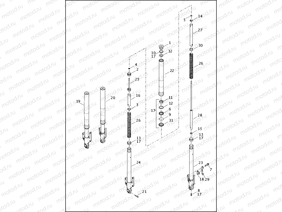 FORK, FRONT - XL1200CX