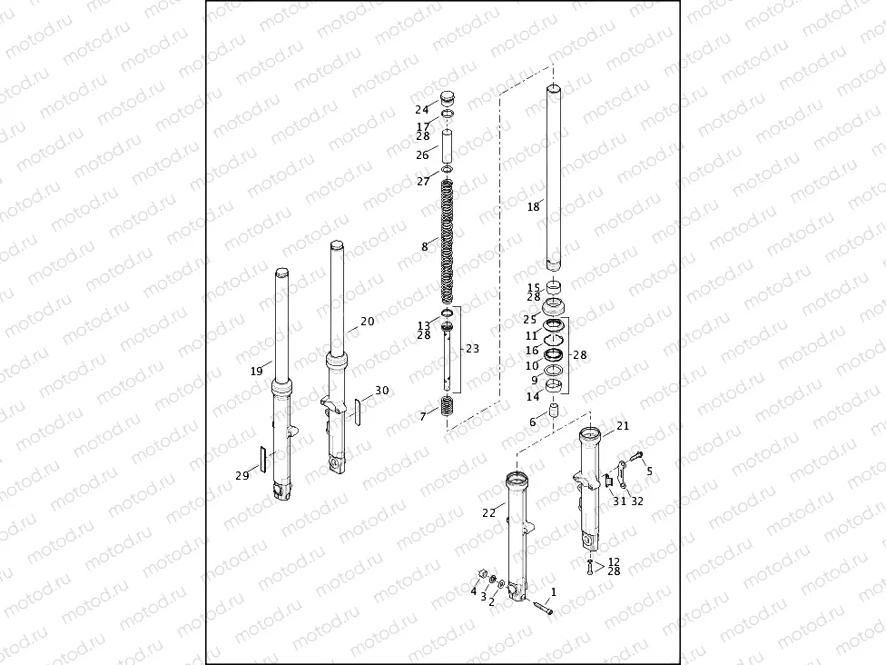 FORK, FRONT - XL1200T