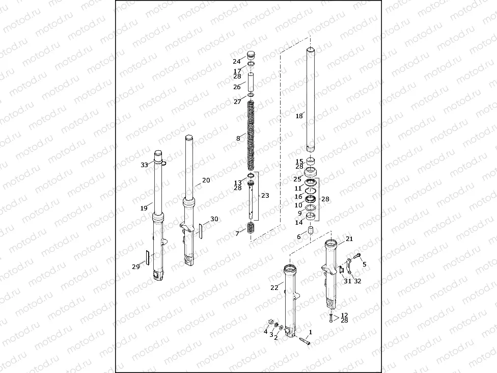 FORK, FRONT - XL1200T