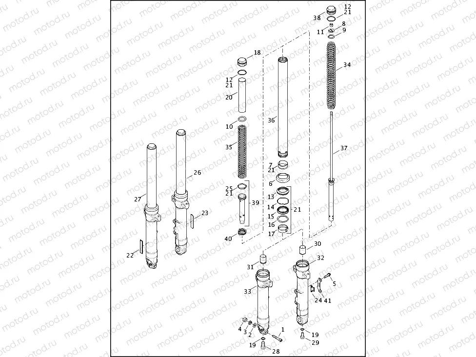 FORK, FRONT - XL1200X, XL1200XS
