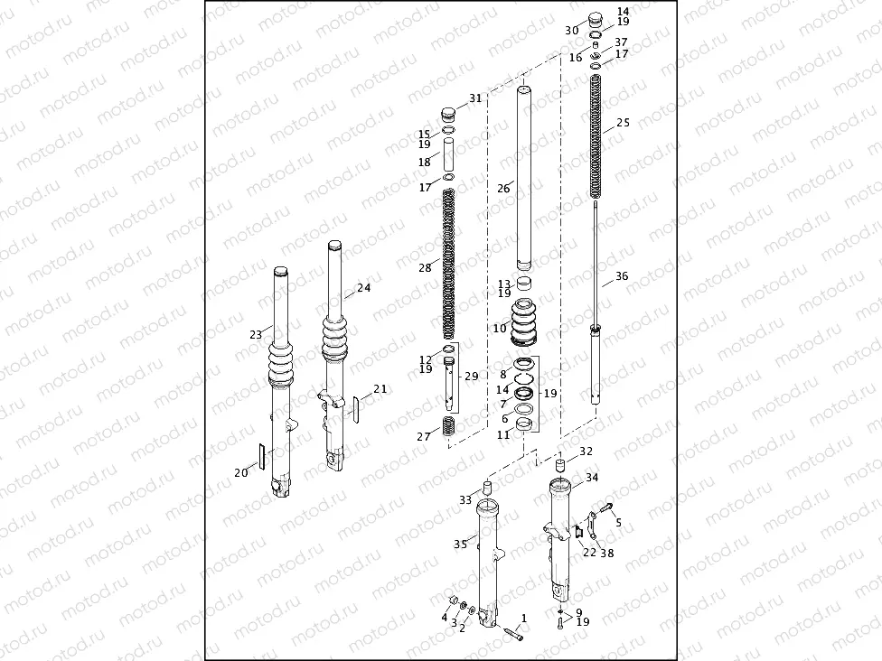 FORK, FRONT - XL883N