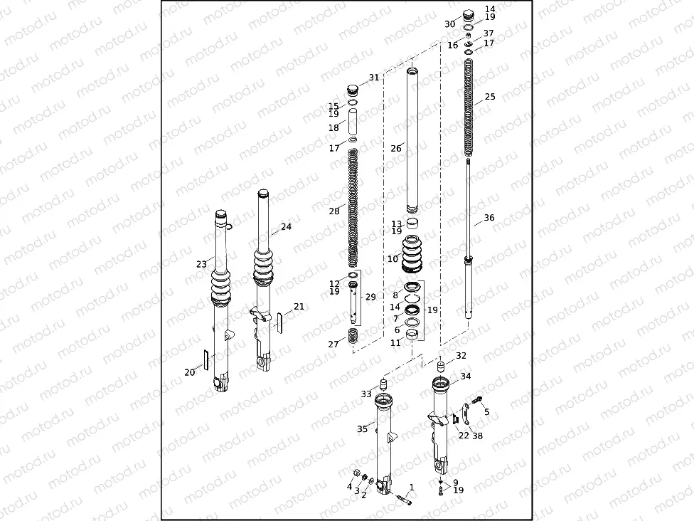 FORK, FRONT - XL883N