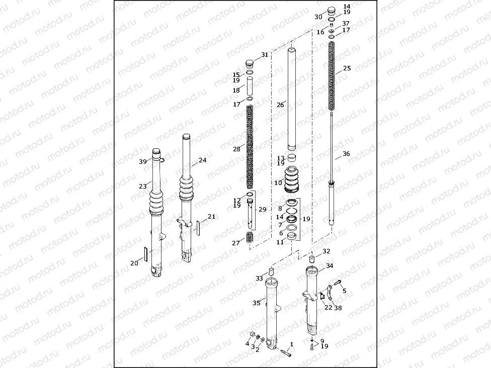 FORK, FRONT - XL883N, XL1200NS