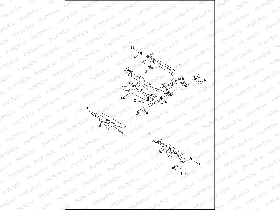 FORK, REAR, DEBRIS DEFLECTOR AND BELT GUARD