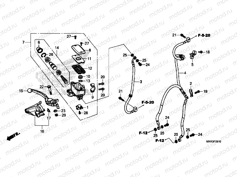FR. BRAKE MASTER CYLINDER