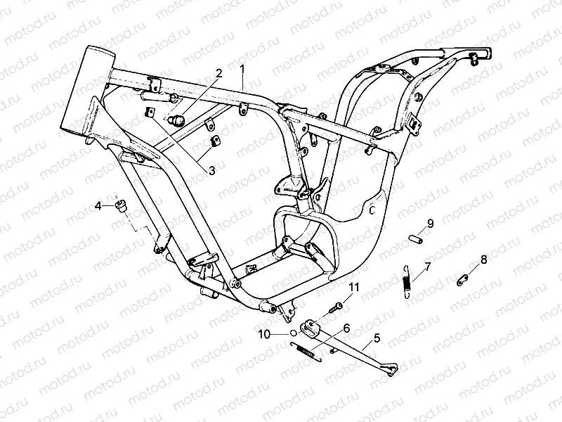 Frame and central stand