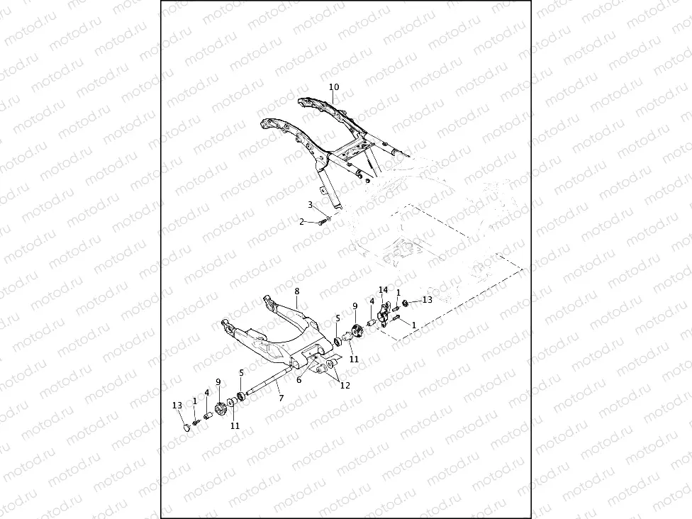 FRAME AND FORK, REAR