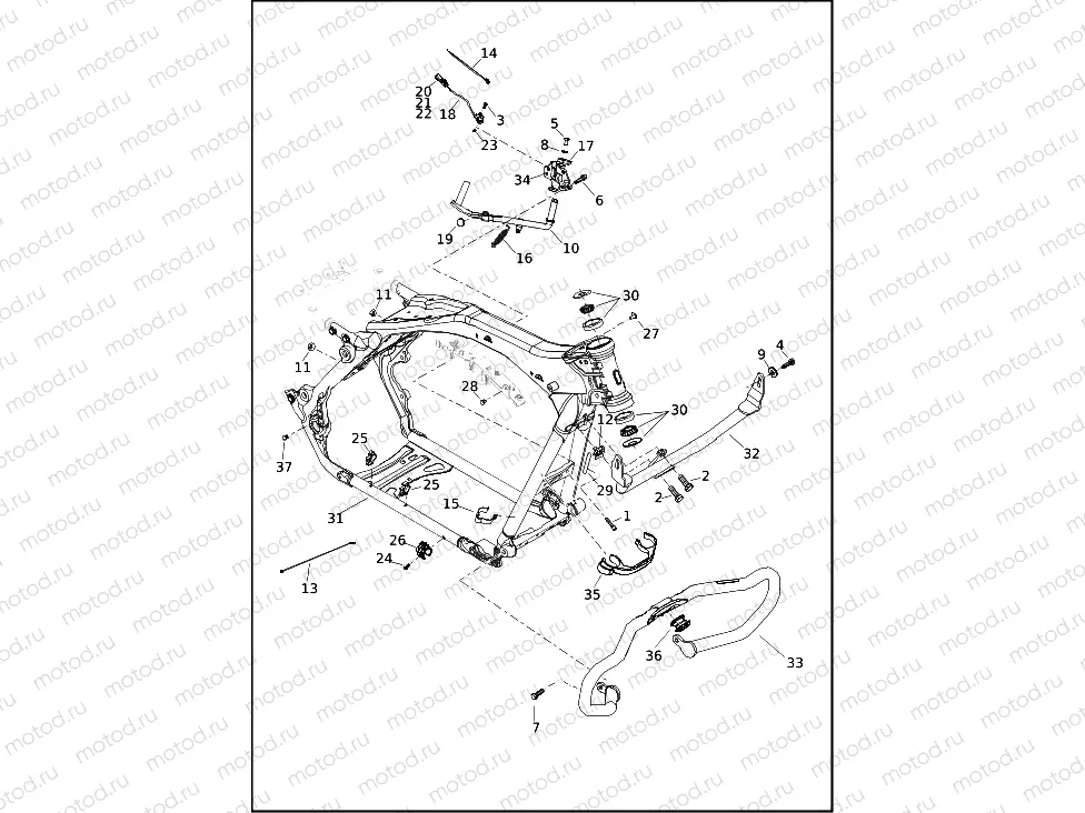 FRAME AND JIFFY STAND - FLHRXS, FLHXS, FLTRXS, FLHXST, FLTRXST (2 OF 2)