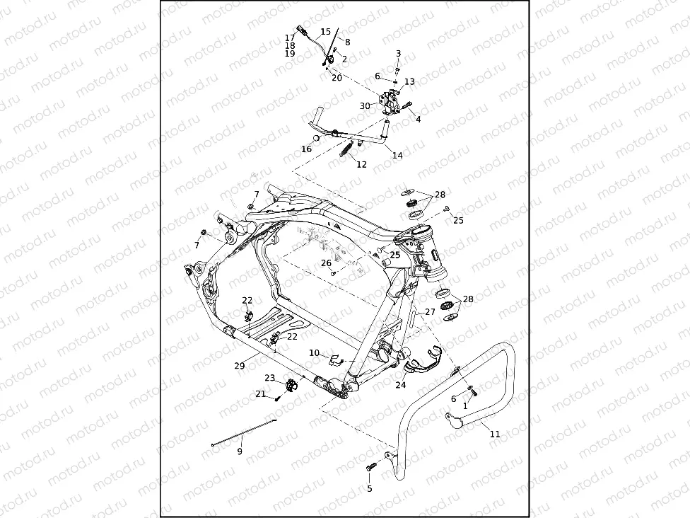 FRAME AND JIFFY STAND - FLHTK, FLHX, FLTRK, FLTRX (2 OF 2)