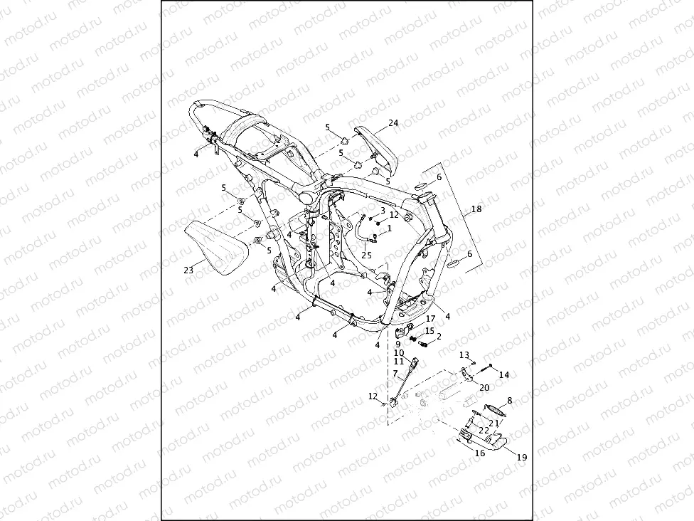 FRAME AND JIFFY STAND - XG500 XG750