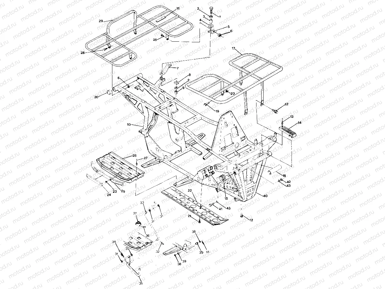 Frame Assembly with Racks 4x4-Updated 4/89 (49173717370003) | Frame Assembly with Racks 4x4-Updated 4/89 (49173717370003)